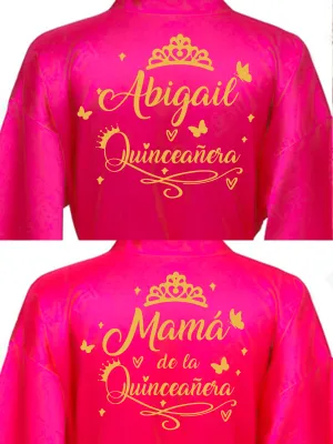 2 Batas quinceanera Fuchsia with Gold