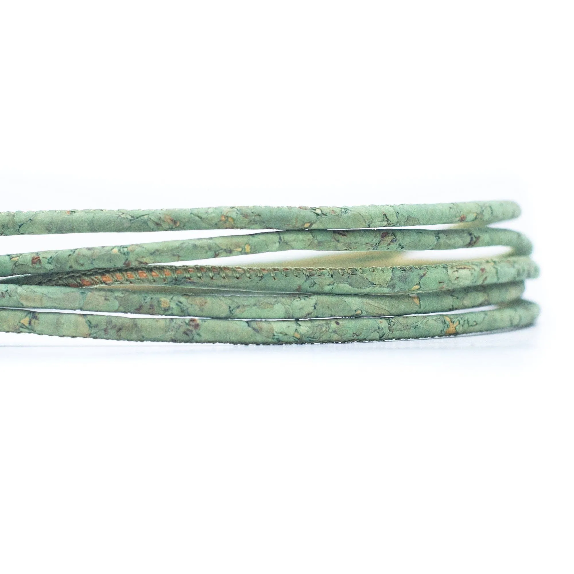 3mm Round green Cork Cord COR-381 (10 meters)