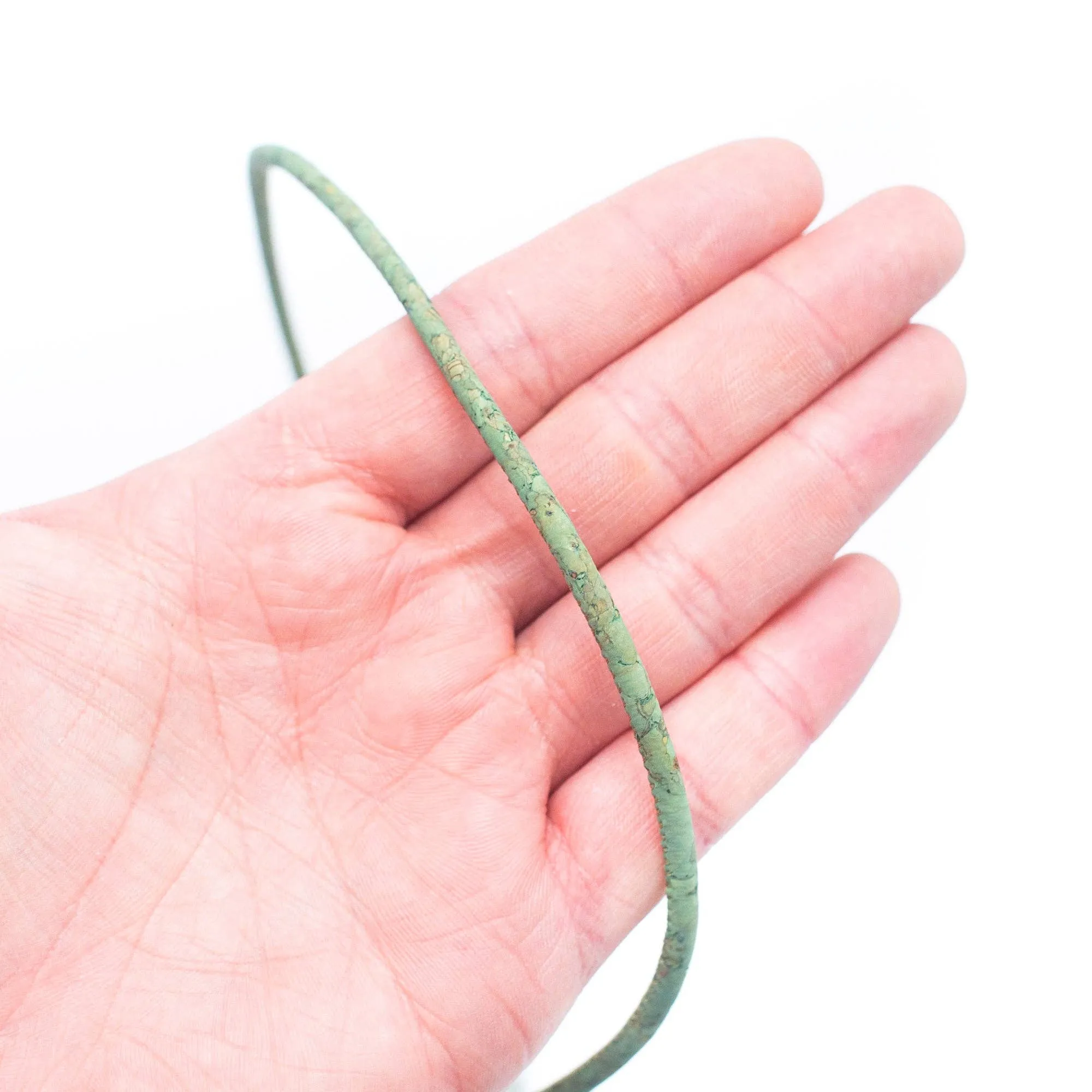 3mm Round green Cork Cord COR-381 (10 meters)