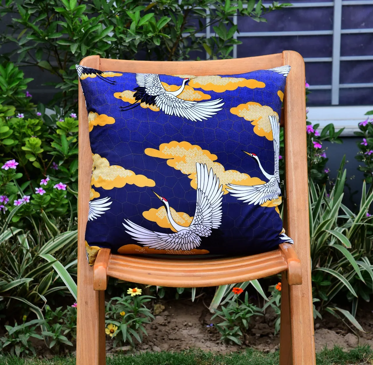 6 PCs Digital Printed Cotton Cushions-Swans