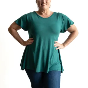 A-Line Tunic Tee by KOBOMO Bamboo - Flutter Sleeve