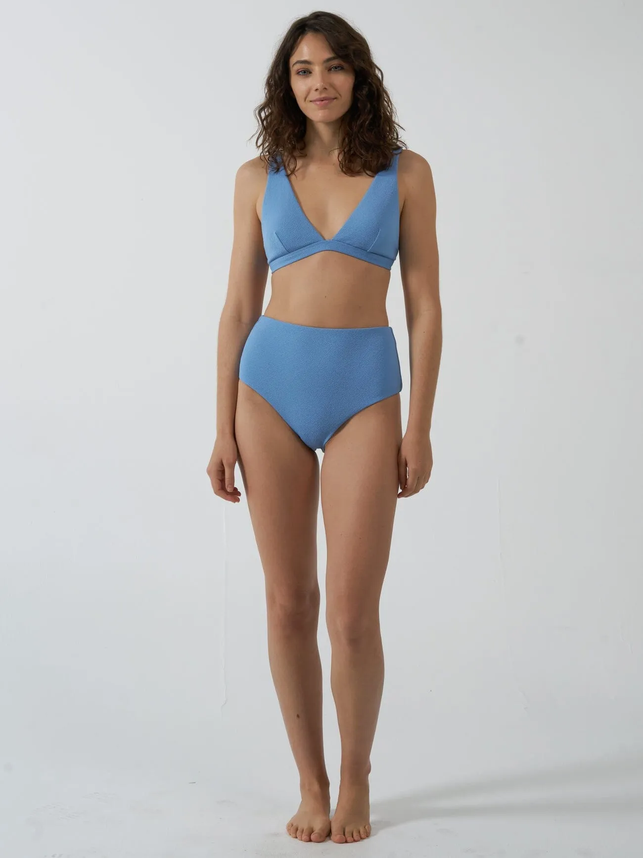 Adira High Waist Bikini Bottom - Postal Blue