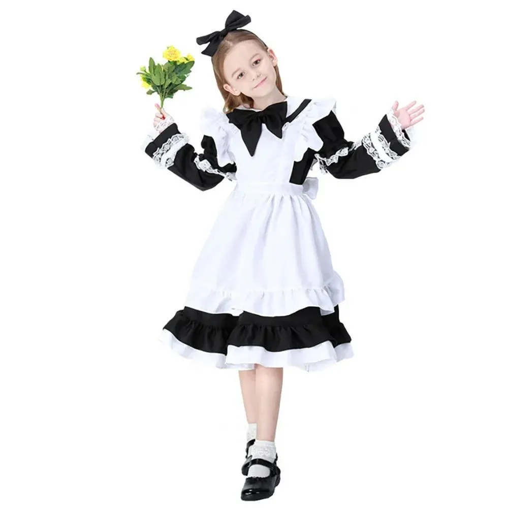 Alice in Wonderland Kids Costume Dress Black & White