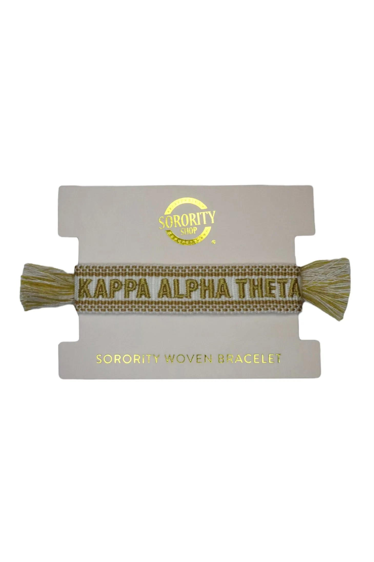 Alpha Gamma Delta Woven Bracelet, White and Gold Design