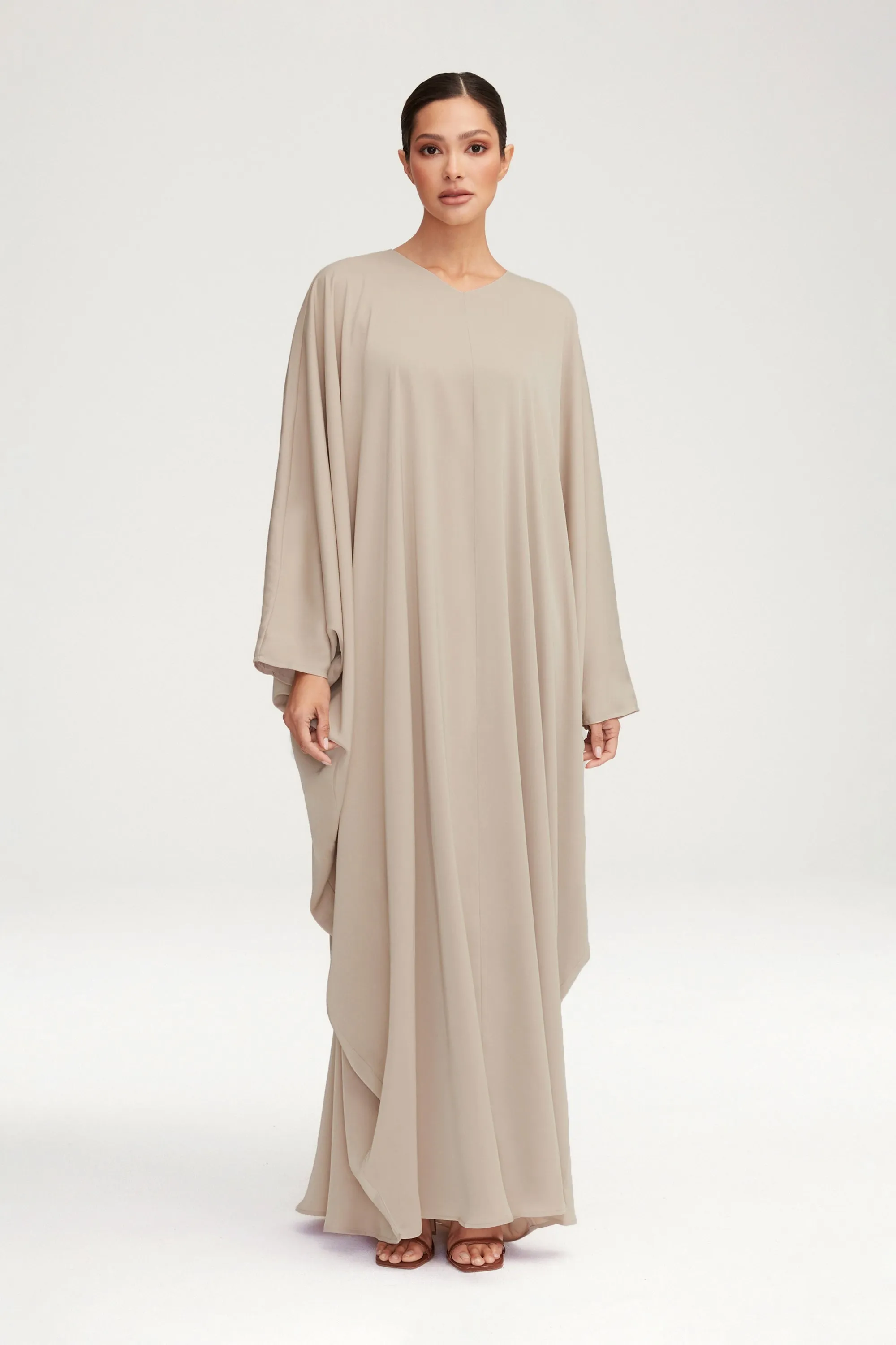 Anisa Satin Kaftan - Creme Caramel