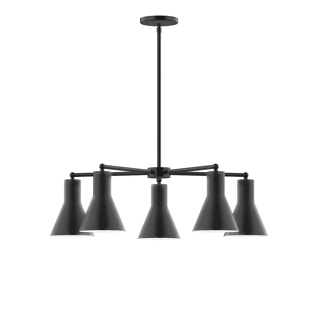 Axis Flare 5-Light LED Chandelier in Black