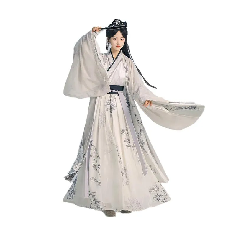 Bamboo Pattern Traditional Chinese Clothing Hanfu Dress