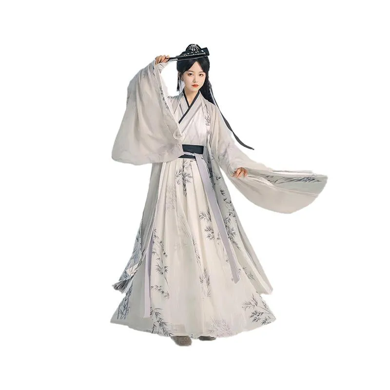 Bamboo Pattern Traditional Chinese Clothing Hanfu Dress