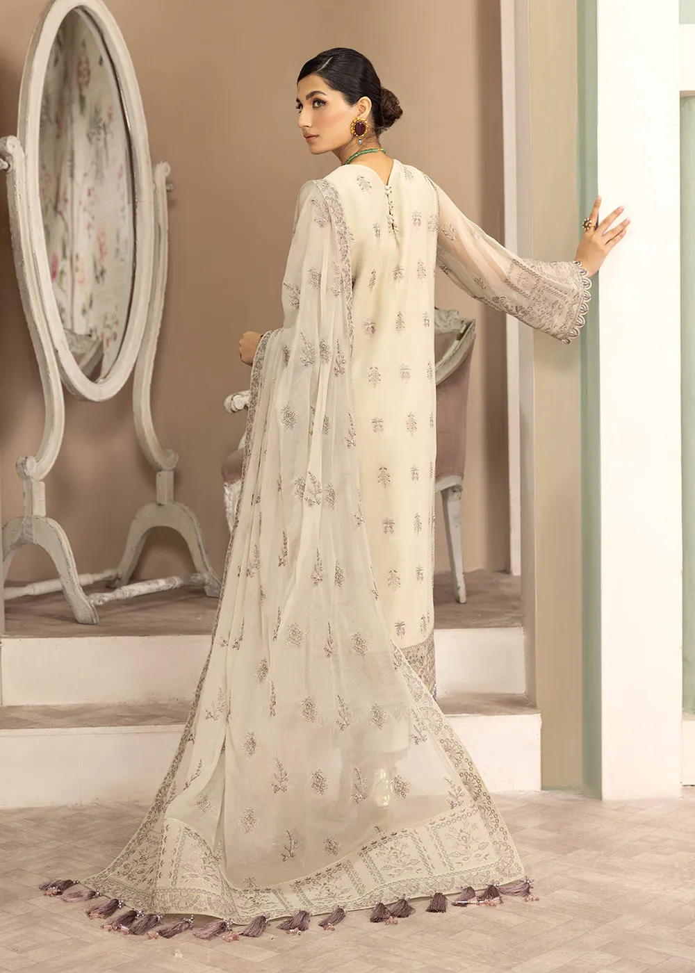 Beige Formal Suit - Alizeh - Dhaagay Formals '23 - V02D01- Kiera