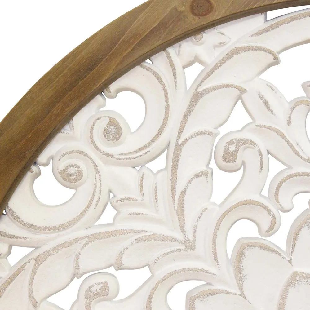 Biophilic Design Arched Carved Wood Door Topper