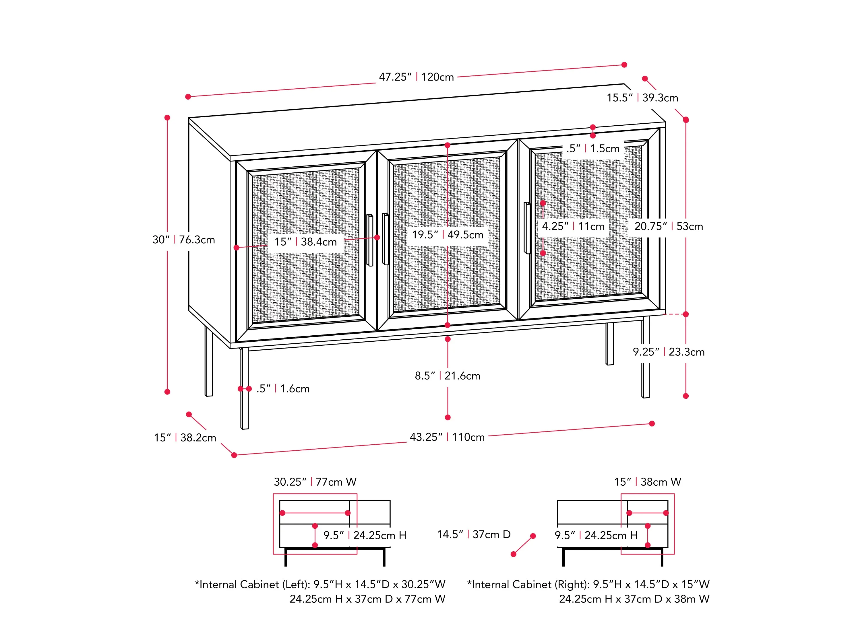 Black Wood Sideboard Buffet