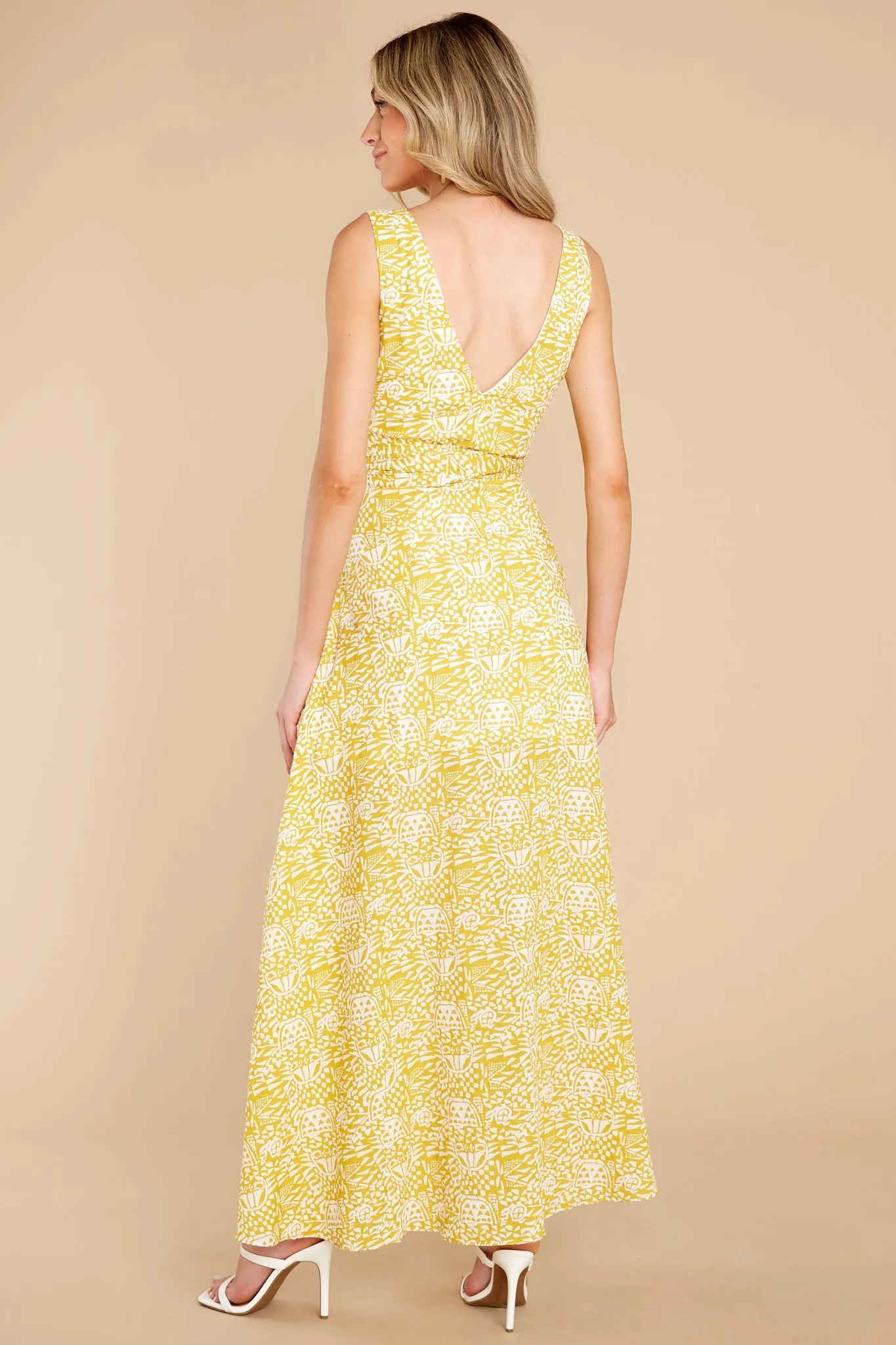 Blinded By Beauty Yellow Print Maxi Dress