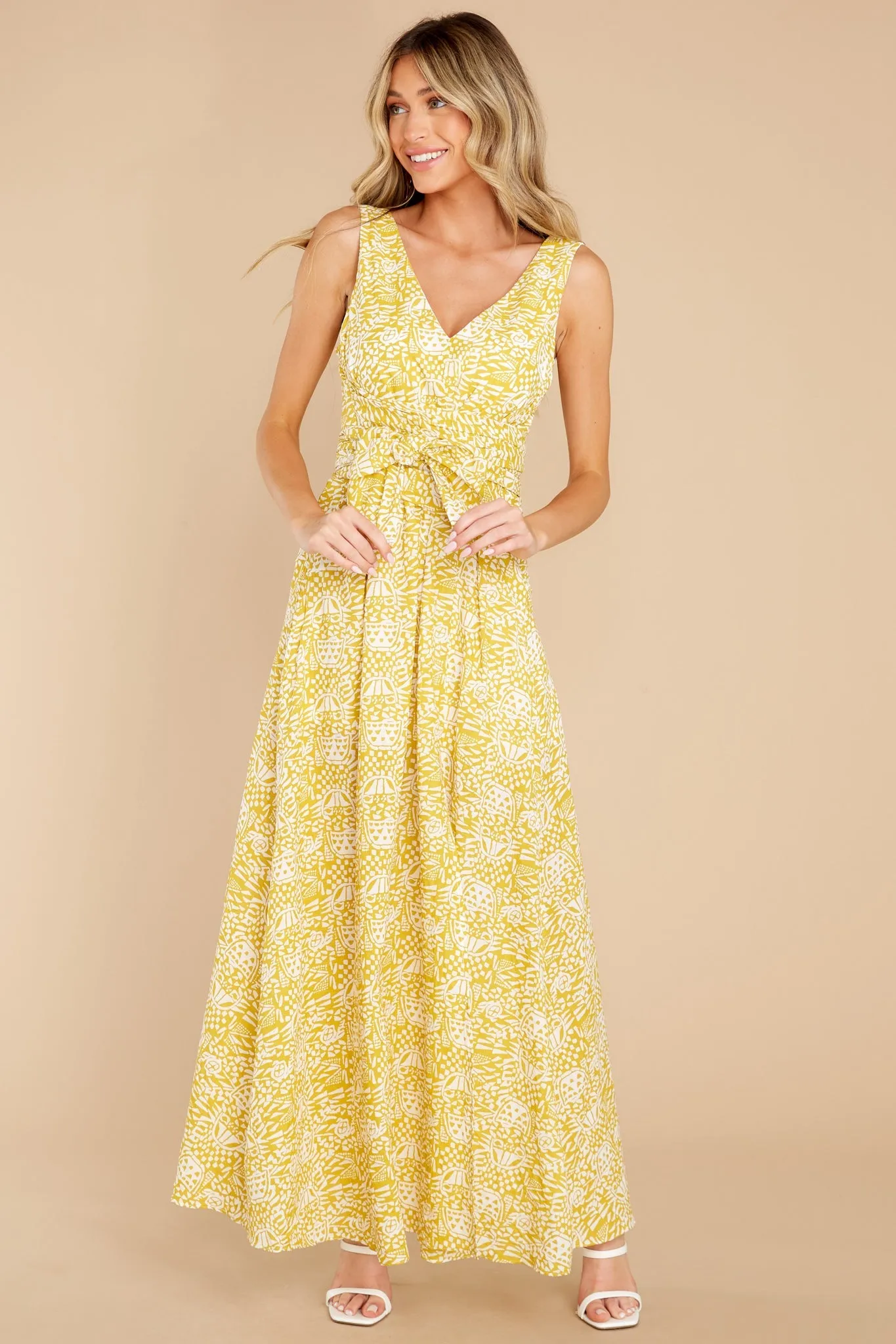 Blinded By Beauty Yellow Print Maxi Dress