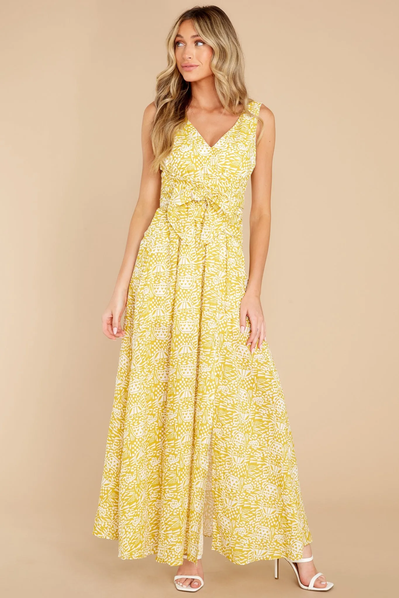 Blinded By Beauty Yellow Print Maxi Dress