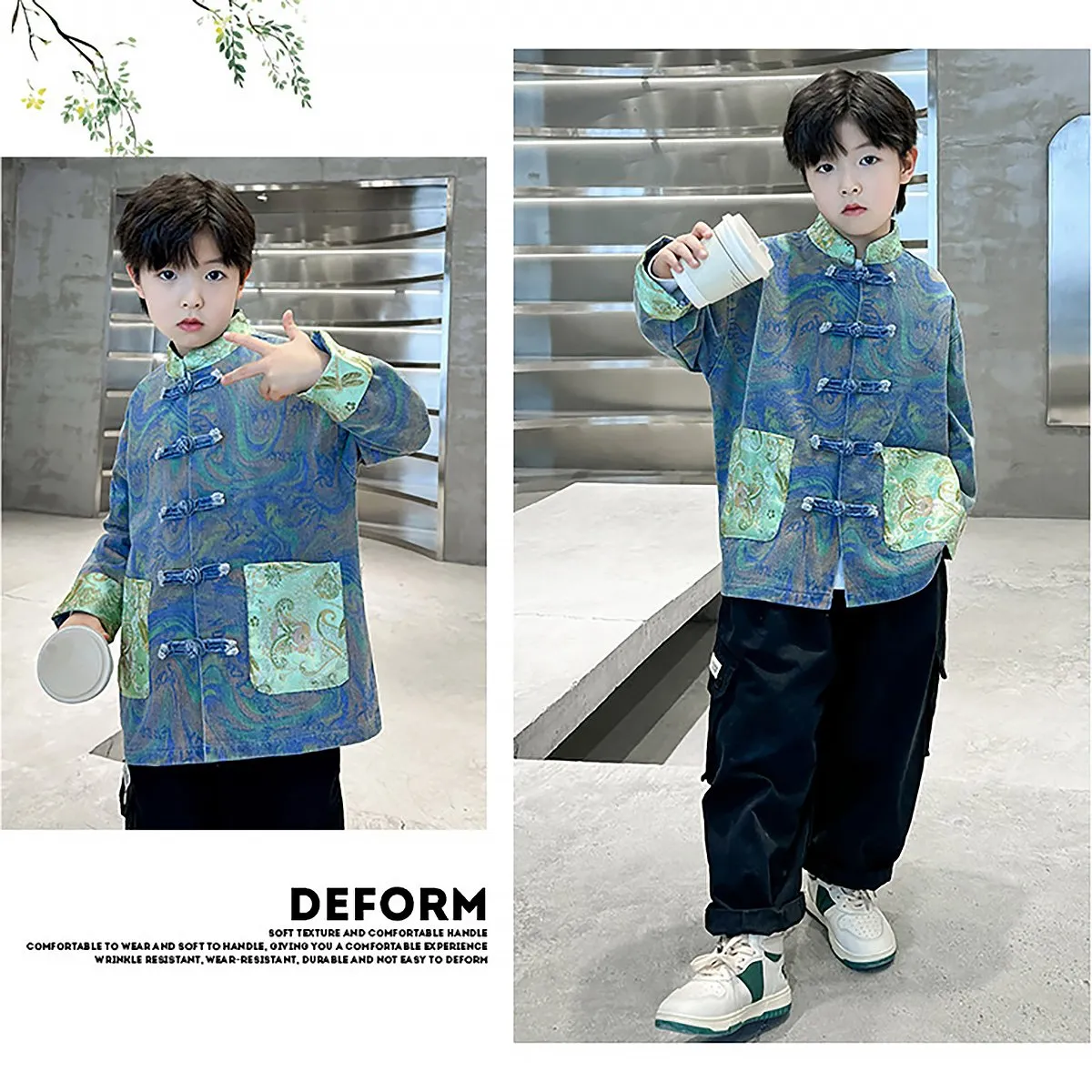 Boys Chinese Jacket Traditional Hanfu Coat