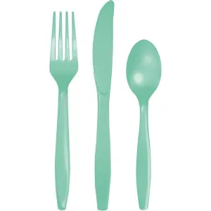 Bulk Fresh Mint Green Assorted Plastic Cutlery (288 per Case)