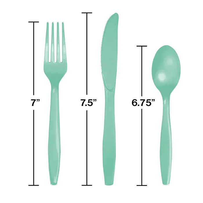 Bulk Fresh Mint Green Assorted Plastic Cutlery (288 per Case)