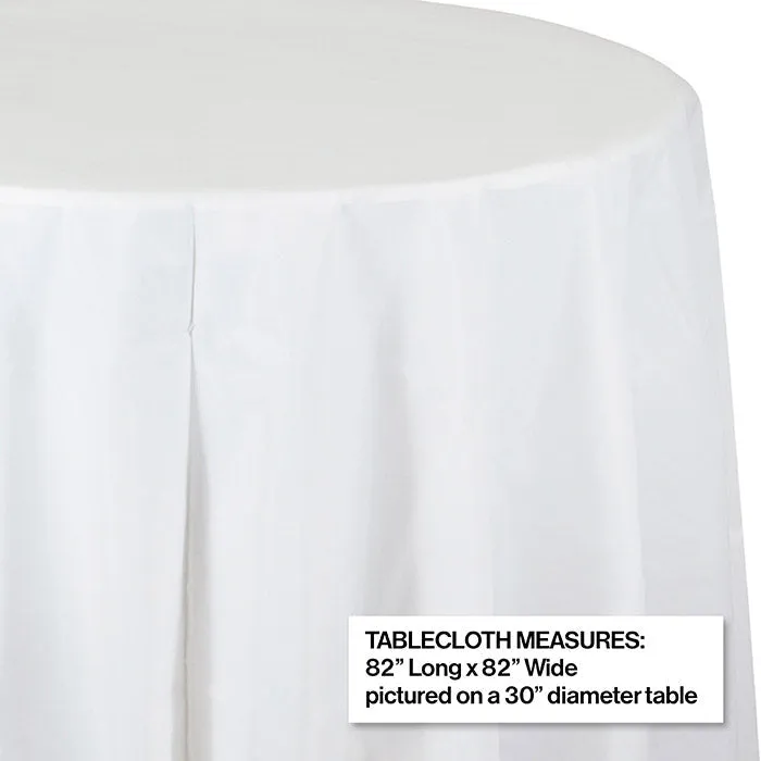 Bulk White Round Plastic 82 inch Table Covers (12 per Case)