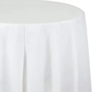 Bulk White Round Plastic 82 inch Table Covers (12 per Case)