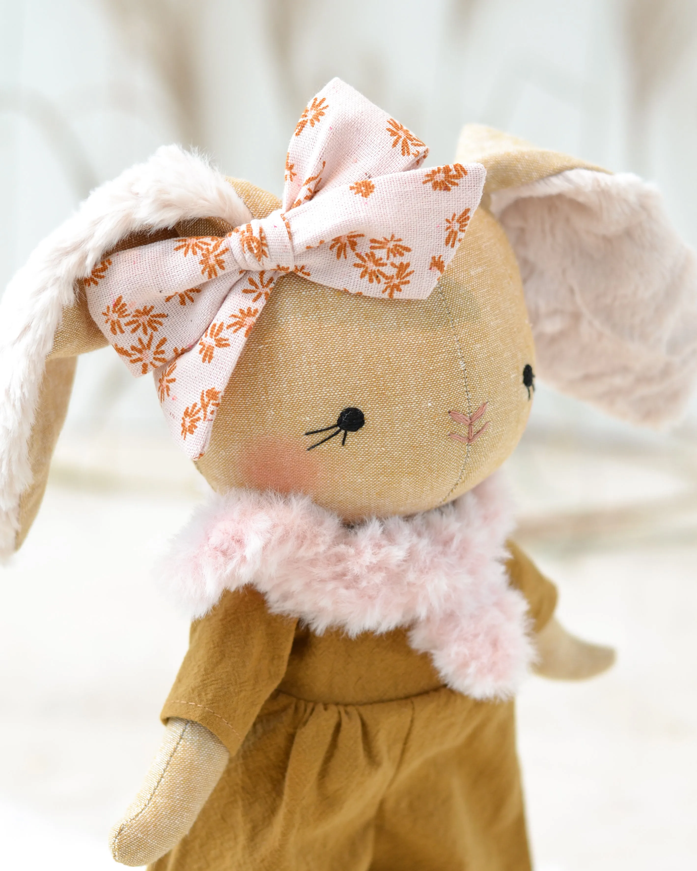 Bunny Soft Toy Jeanne Faux fur scarf