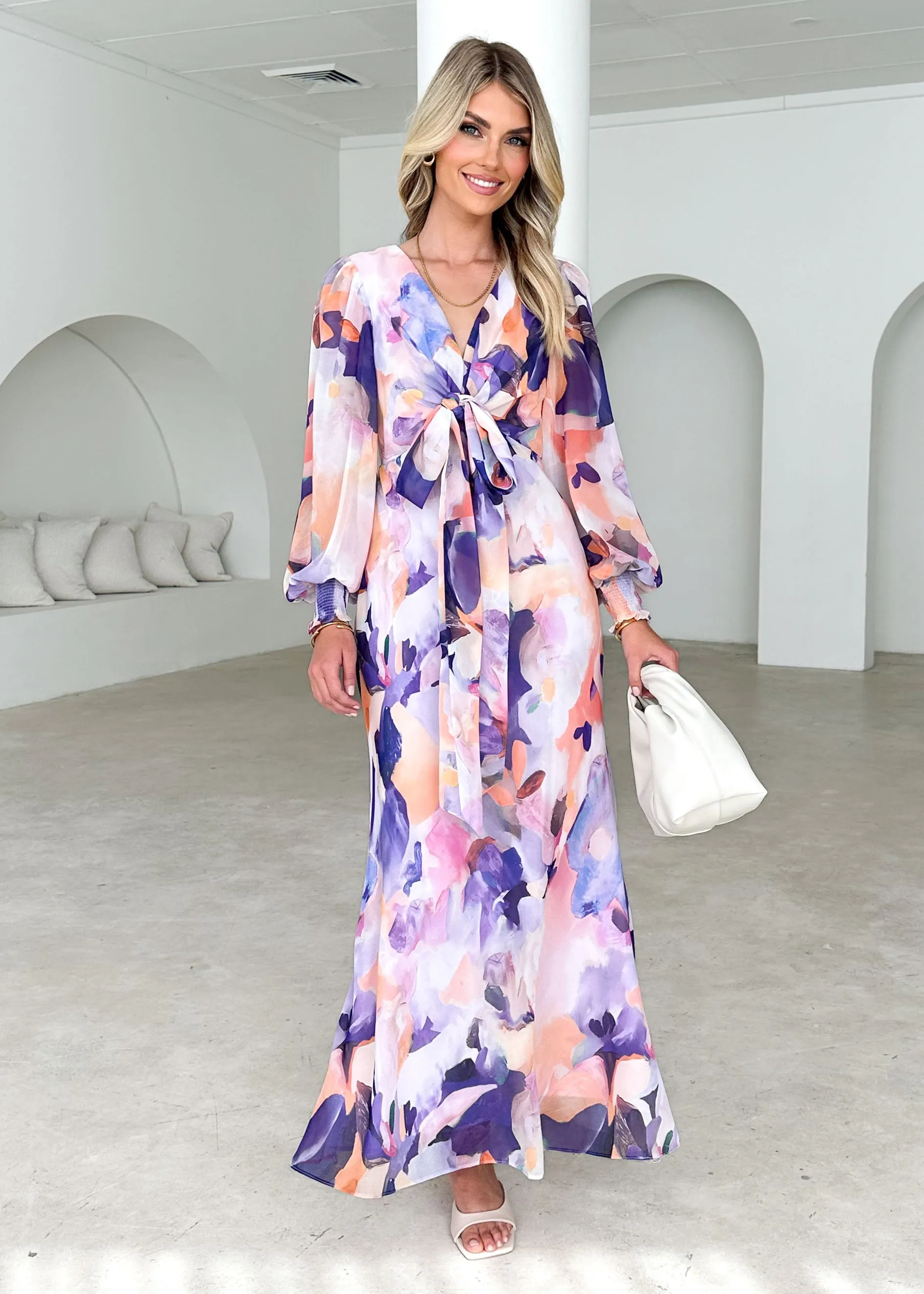 Camellia Midi Dress - Lilac Garden