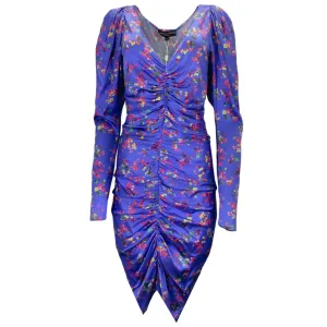 Caroline Constas Blue Multi Printed Silk Colette Dress