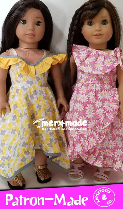 Cold Shoulder Dress Sewing Pattern for 18" Dolls