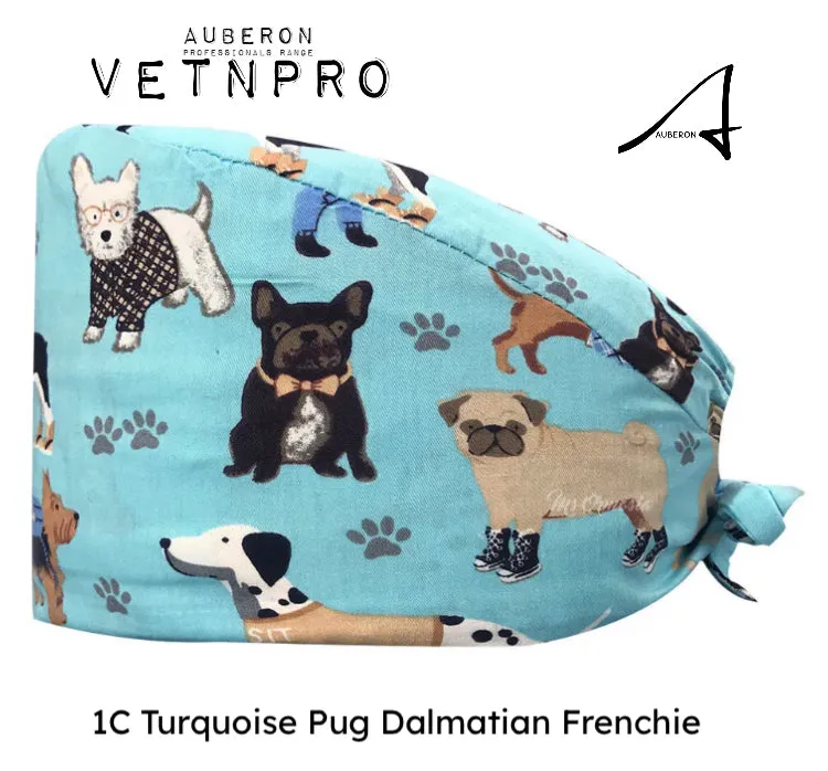 Dog Themed Hats Uniform Groomers Vet Assistants Shop Salon Headwear Scrubs Caps many gorgeous designs Cats Animals Floral Toons Breed Specific Quality Cotton