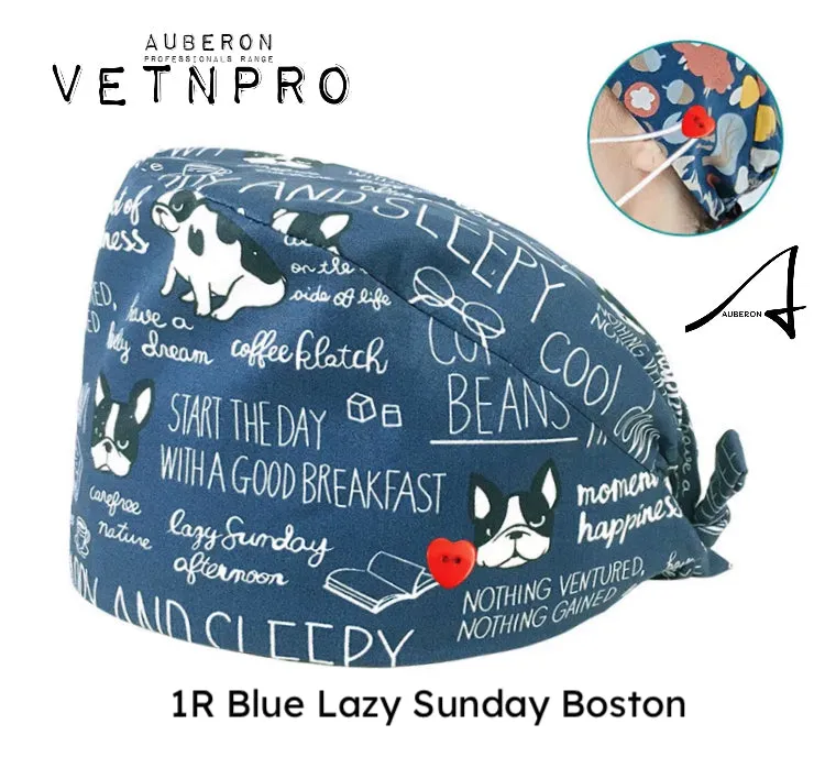 Dog Themed Hats Uniform Groomers Vet Assistants Shop Salon Headwear Scrubs Caps many gorgeous designs Cats Animals Floral Toons Breed Specific Quality Cotton