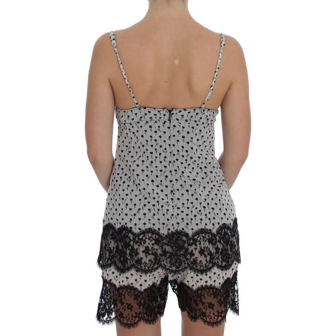 Dolce & Gabbana Elegant Floral Lace Silk Chemise