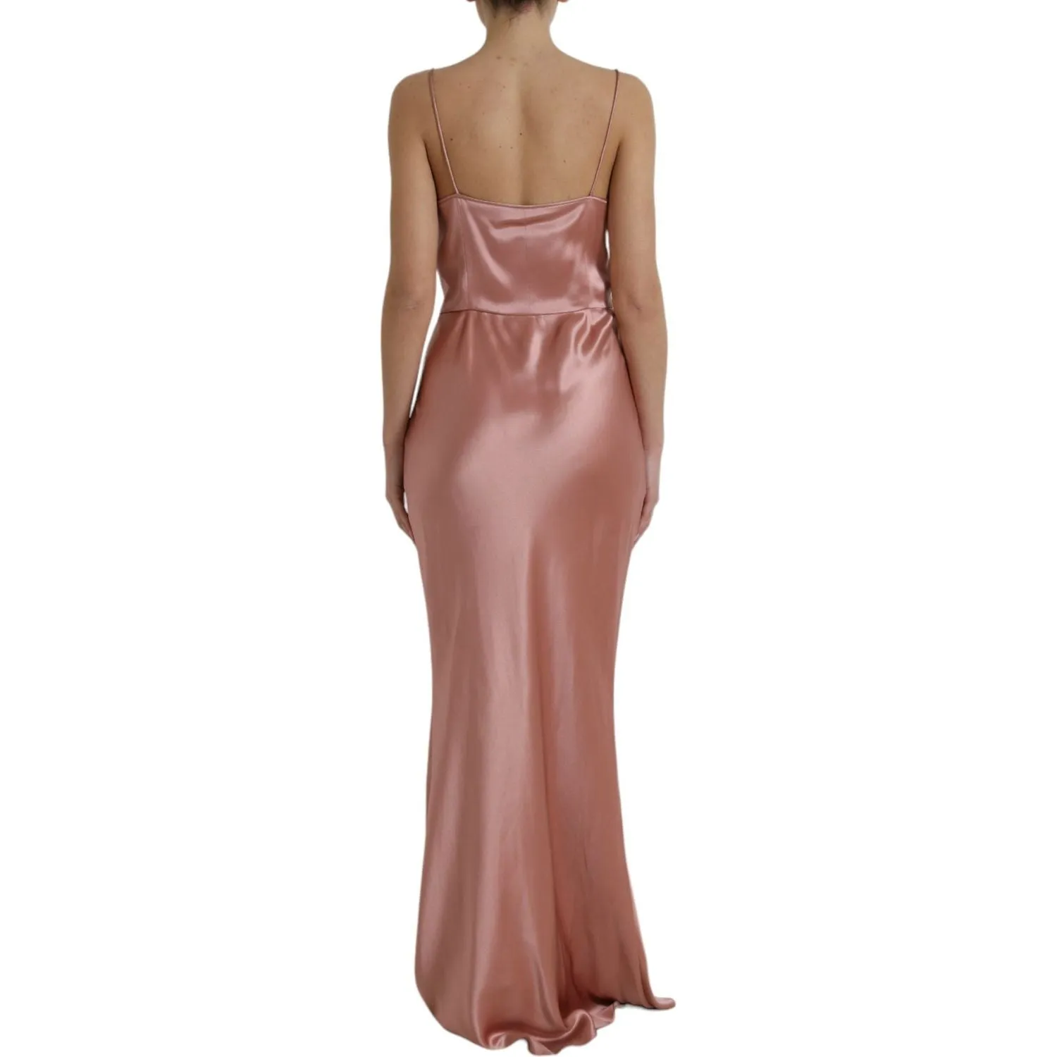 Dolce & Gabbana Elegant Long Silk Gown in Pink