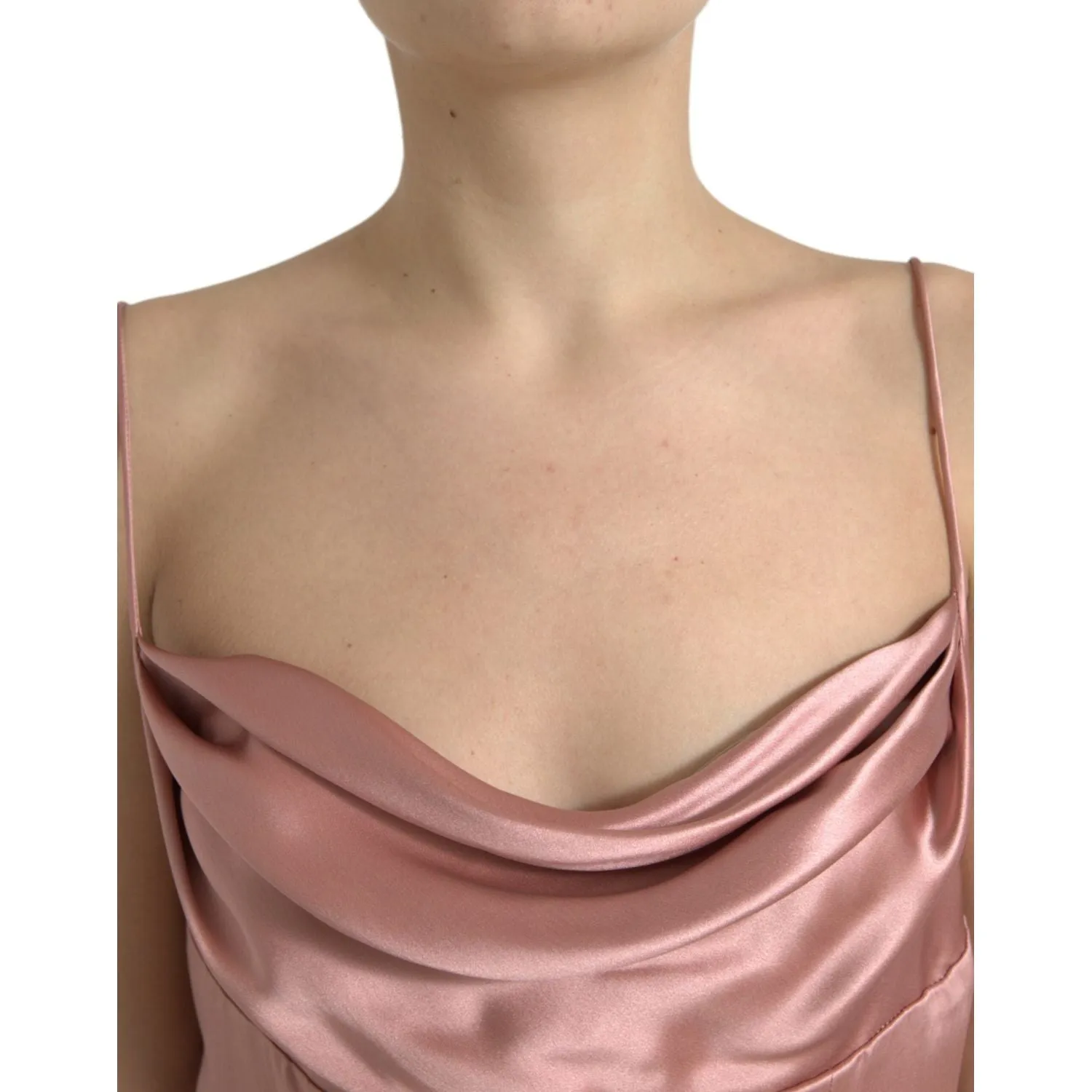 Dolce & Gabbana Elegant Long Silk Gown in Pink