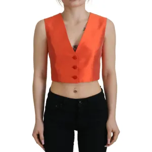 Dolce & Gabbana Elegant Orange Silk Waistcoat