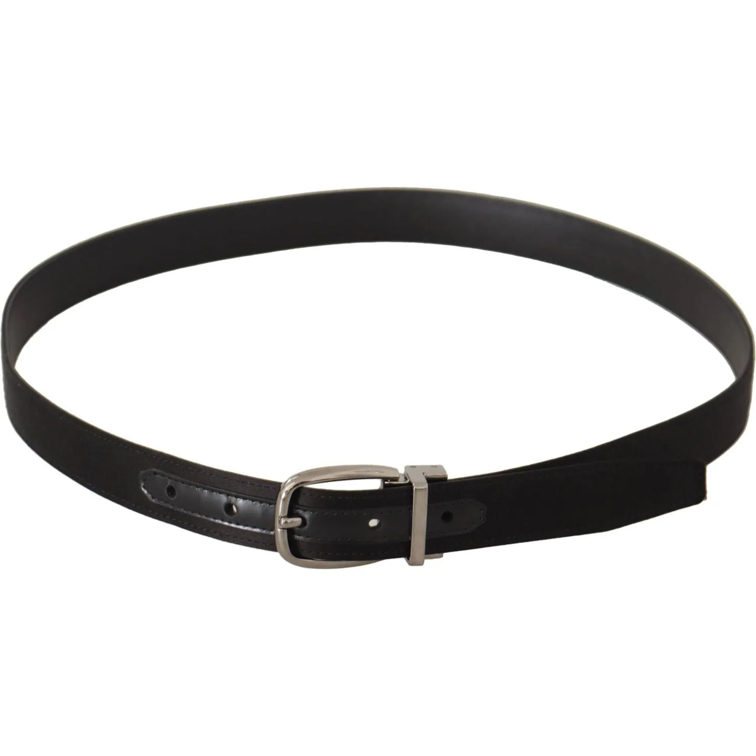 Dolce & Gabbana Elegant Silk Leather Belt with Logo Buckle