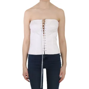 Dolce & Gabbana Elegant White Strapless Corset Top