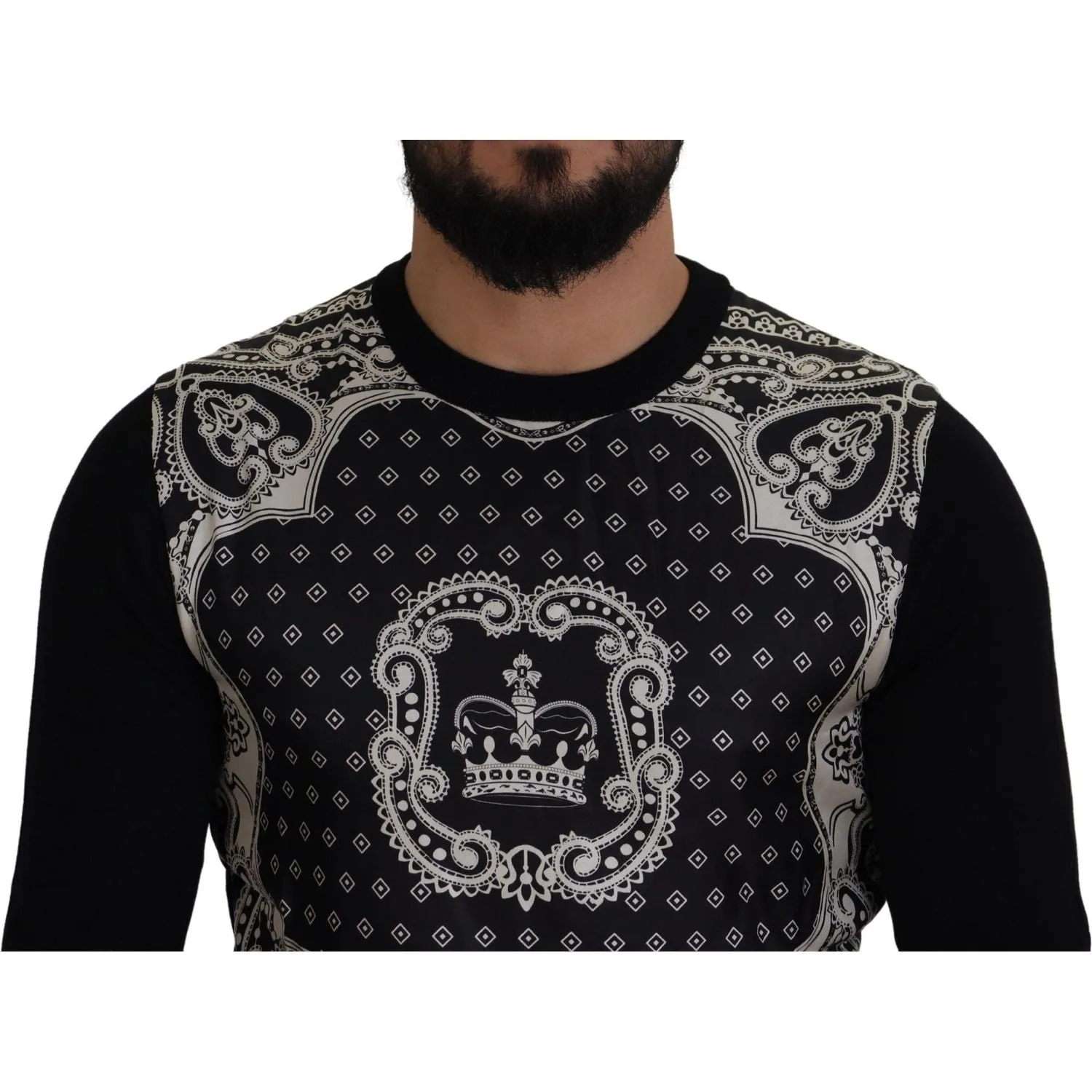 Dolce & Gabbana Elegant Wool Silk Blend Crewneck Sweater