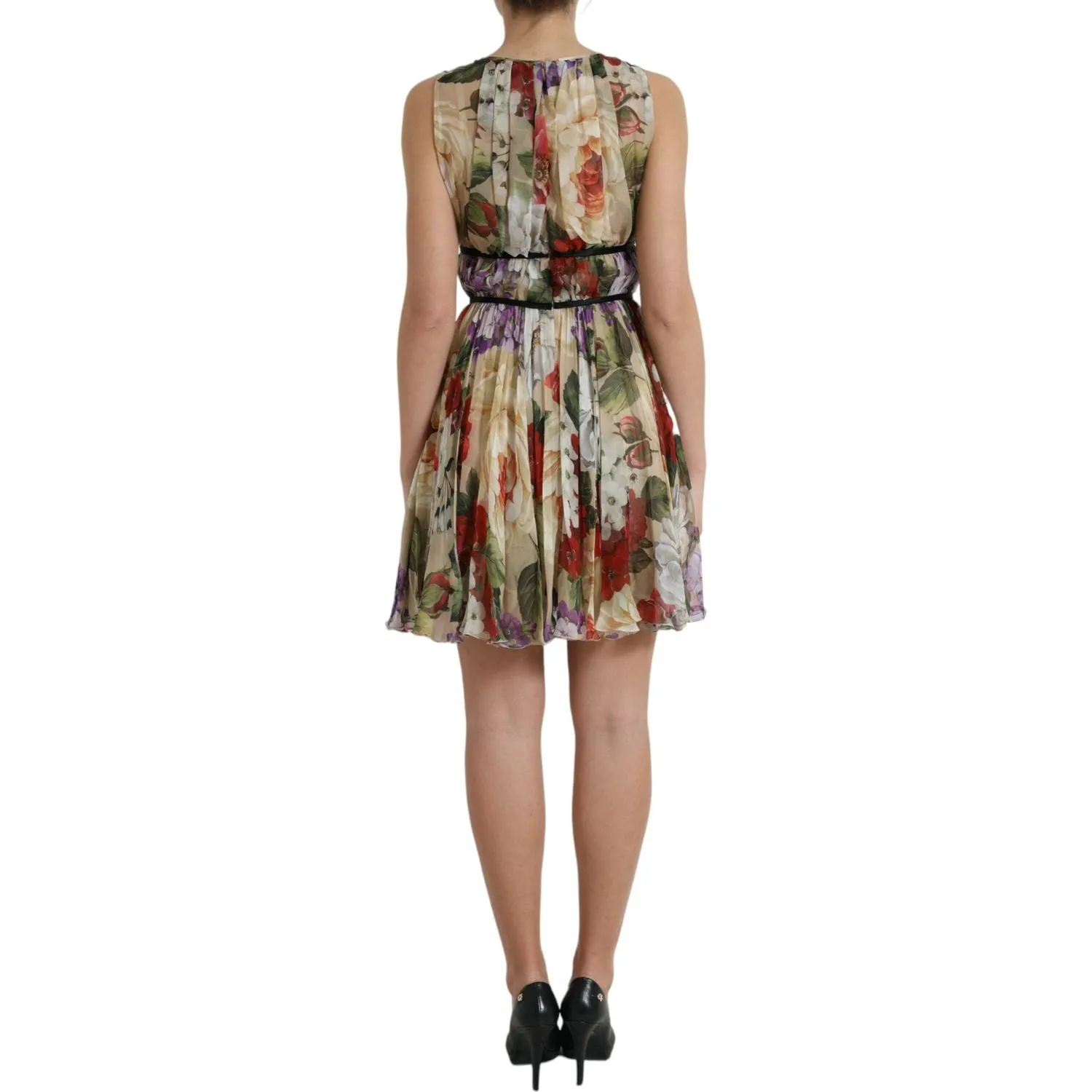 Dolce & Gabbana Floral Elegance Silk Chiffon Mini Dress