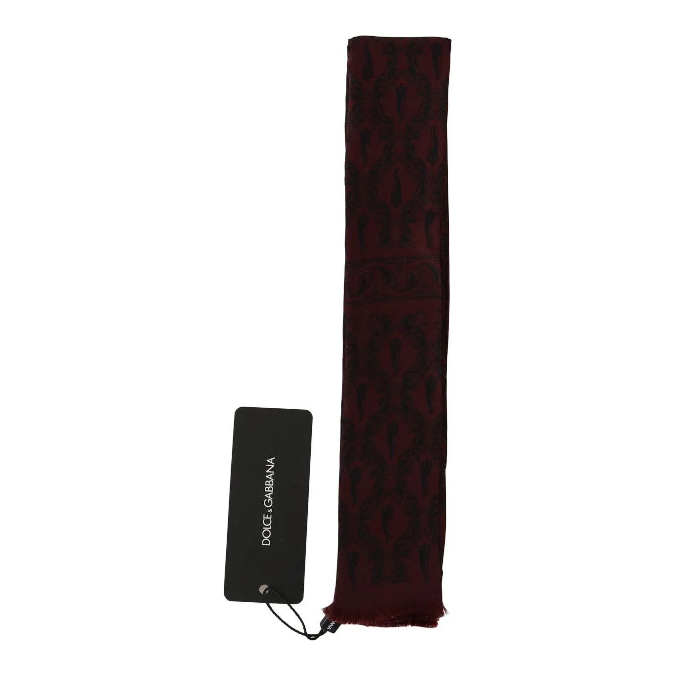 Dolce & Gabbana Silk Bordeaux Crown Chili Print Mens Scarf