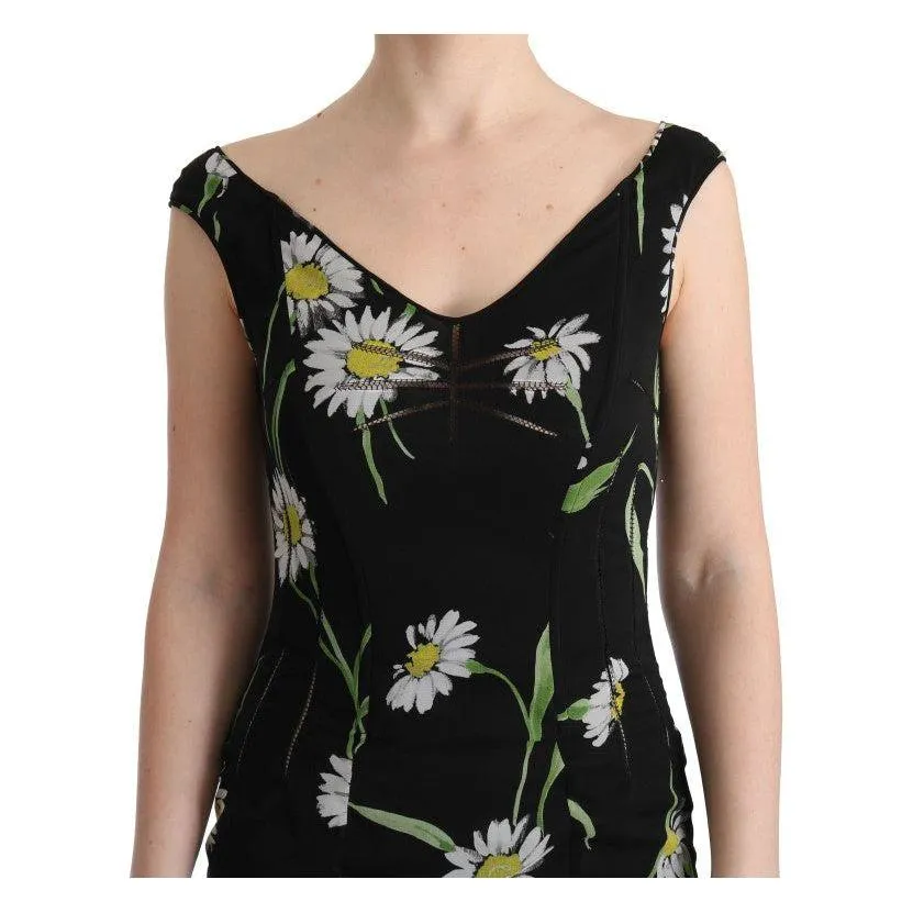 Dolce & Gabbana Sunflower Print Full Length Sheath Dress