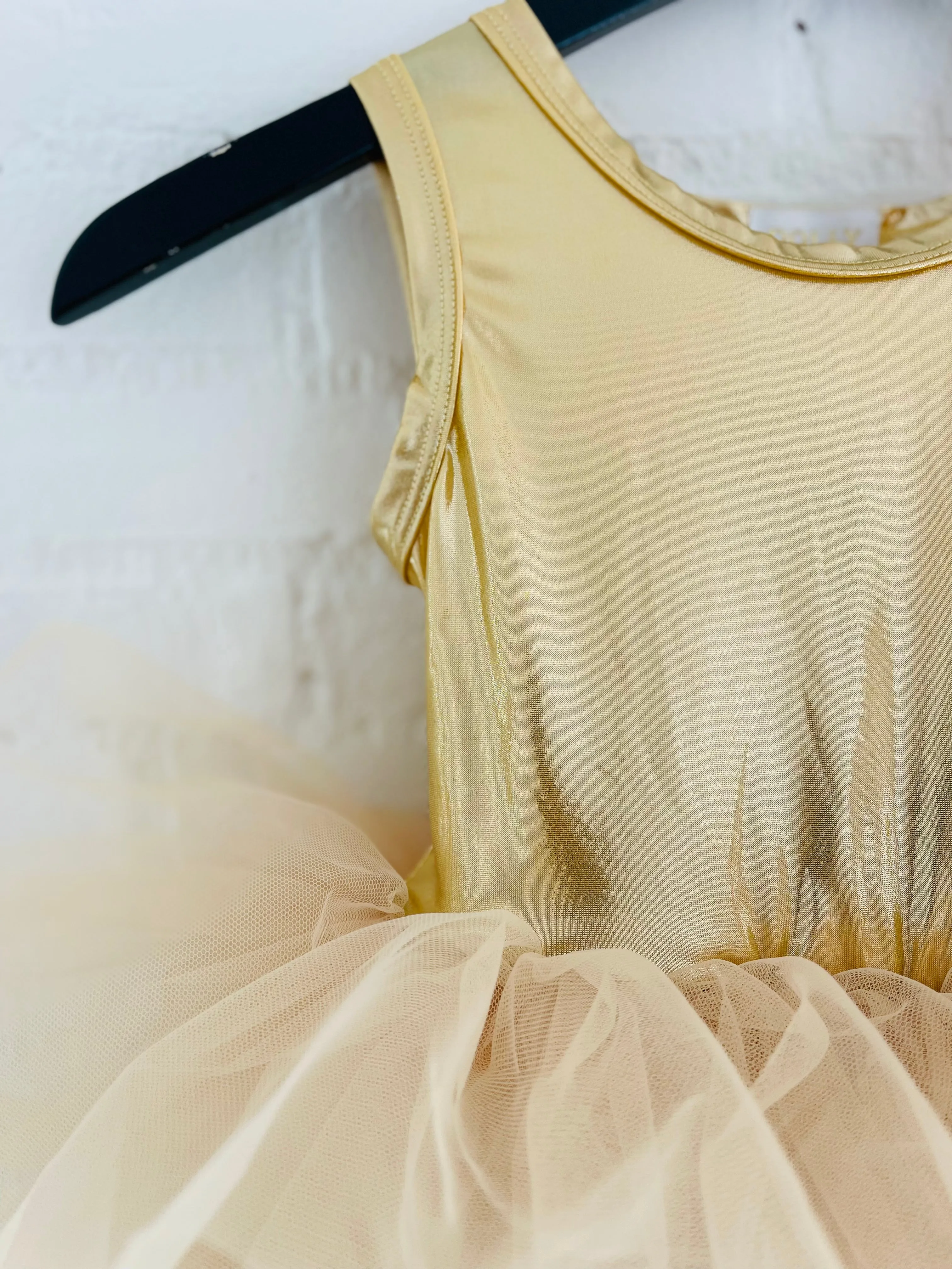 DOLLY TIMELESS METALLIC TUTU DRESS gold