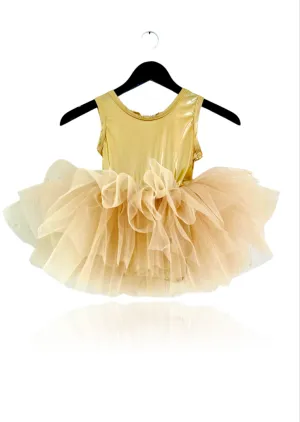 DOLLY TIMELESS METALLIC TUTU DRESS gold