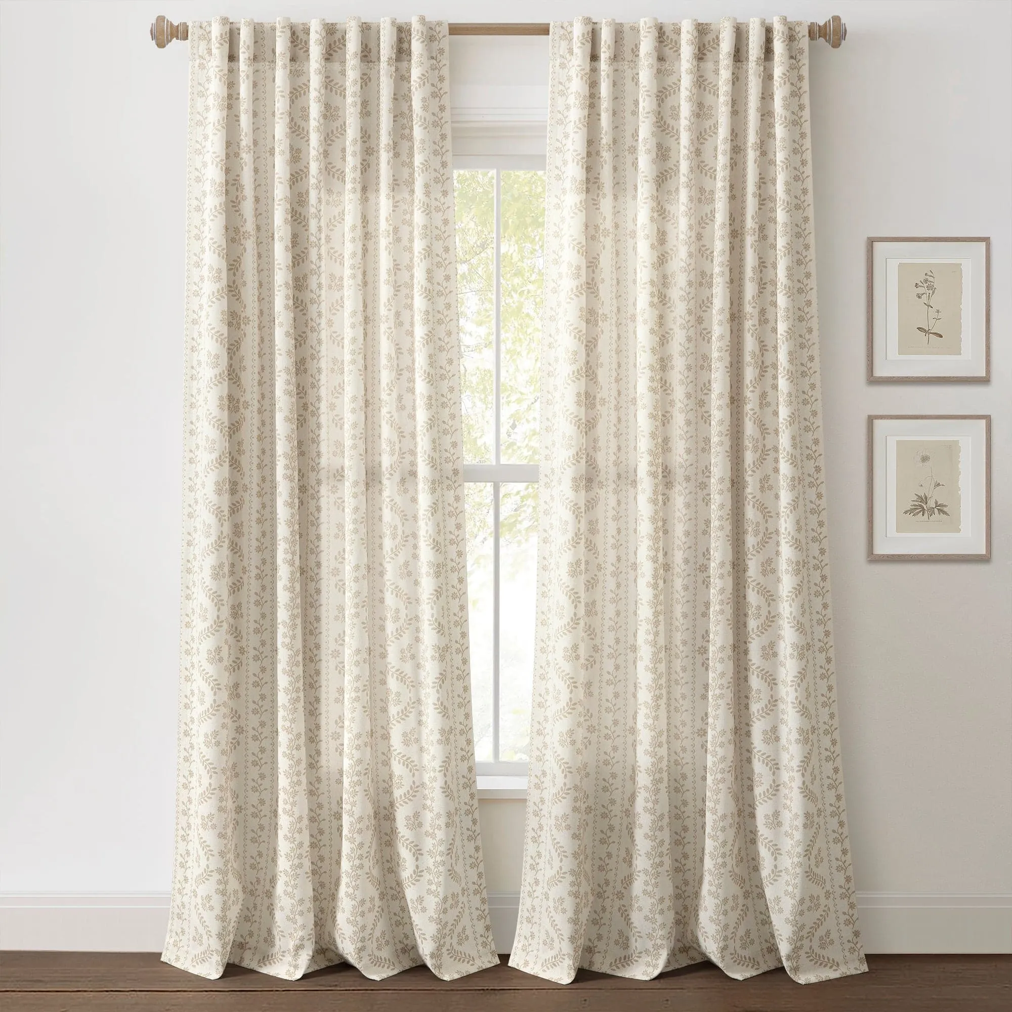 Doreen Delicate Floral Window Curtain Panel Set