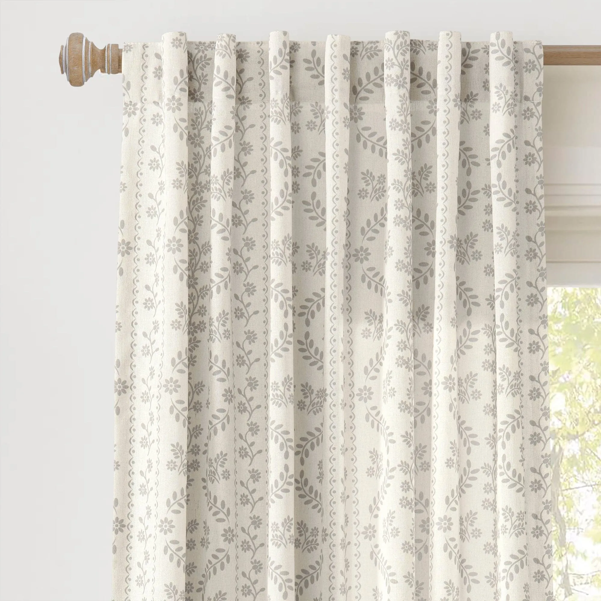 Doreen Delicate Floral Window Curtain Panel Set