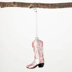 Fancy Pink Boot Ornament