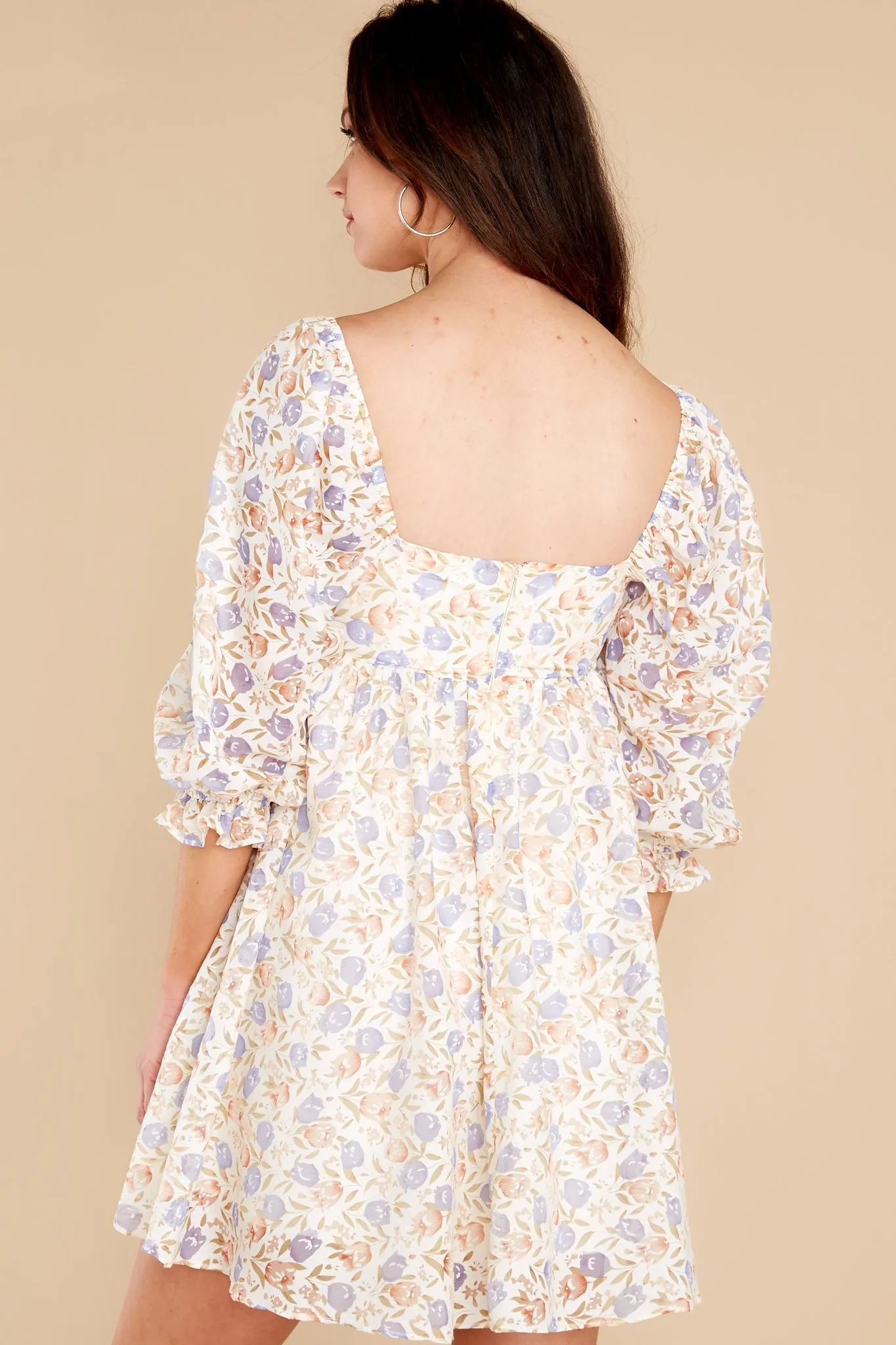 Finding Beauty Ivory Floral Print Dress