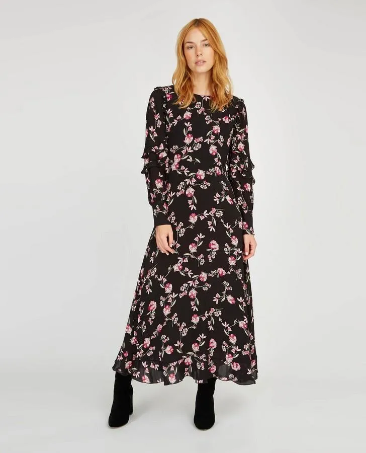 Fit-n-Flare Ruffle Floral Dress