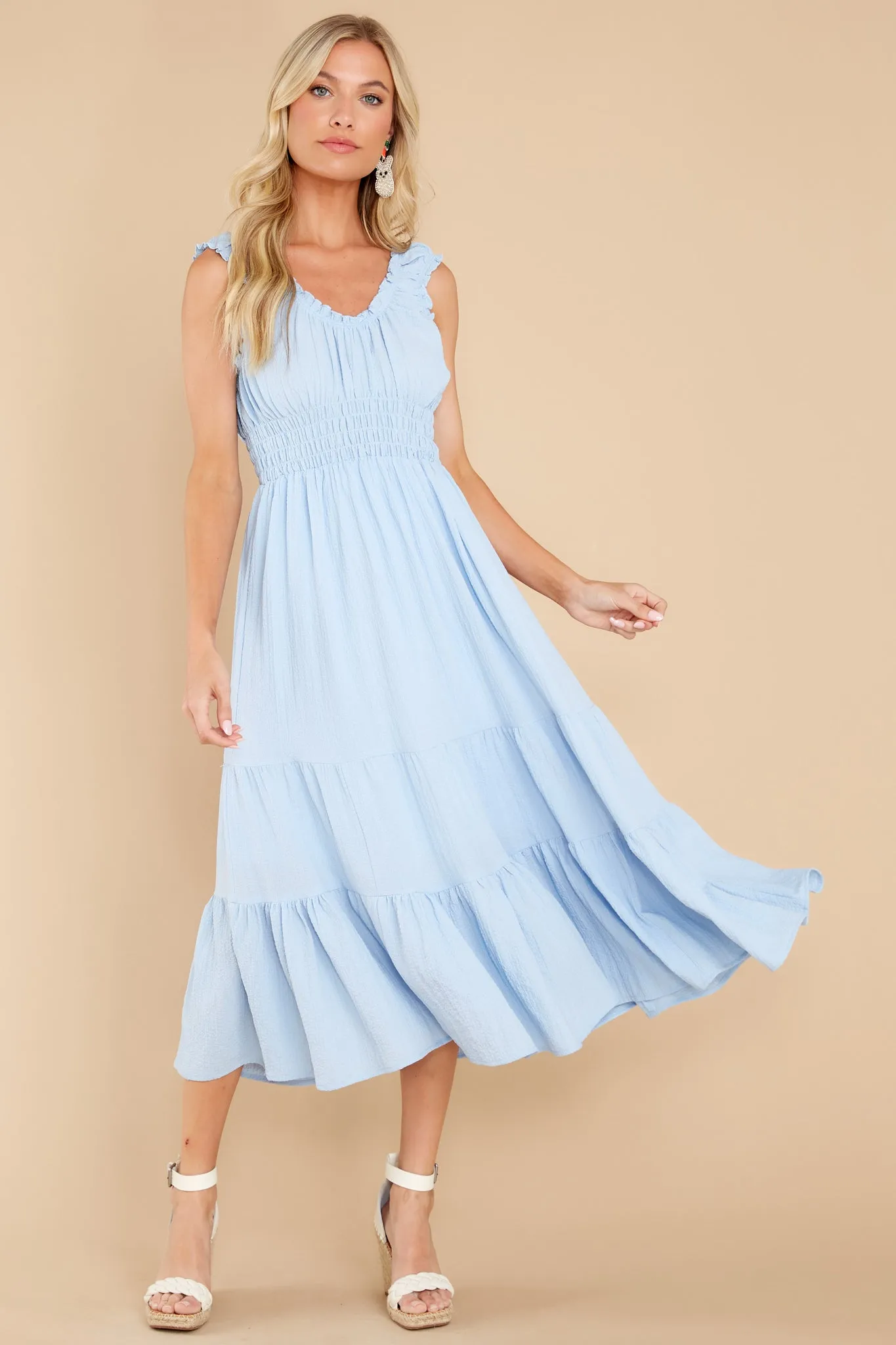 Follow Your Bliss Light Blue Midi Dress