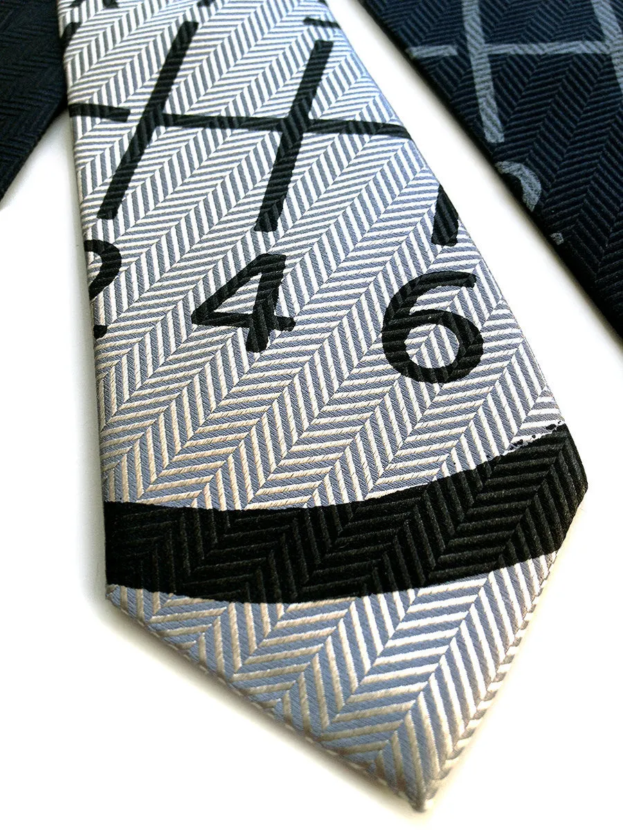 Gear Shift Necktie, herringbone silk tie.