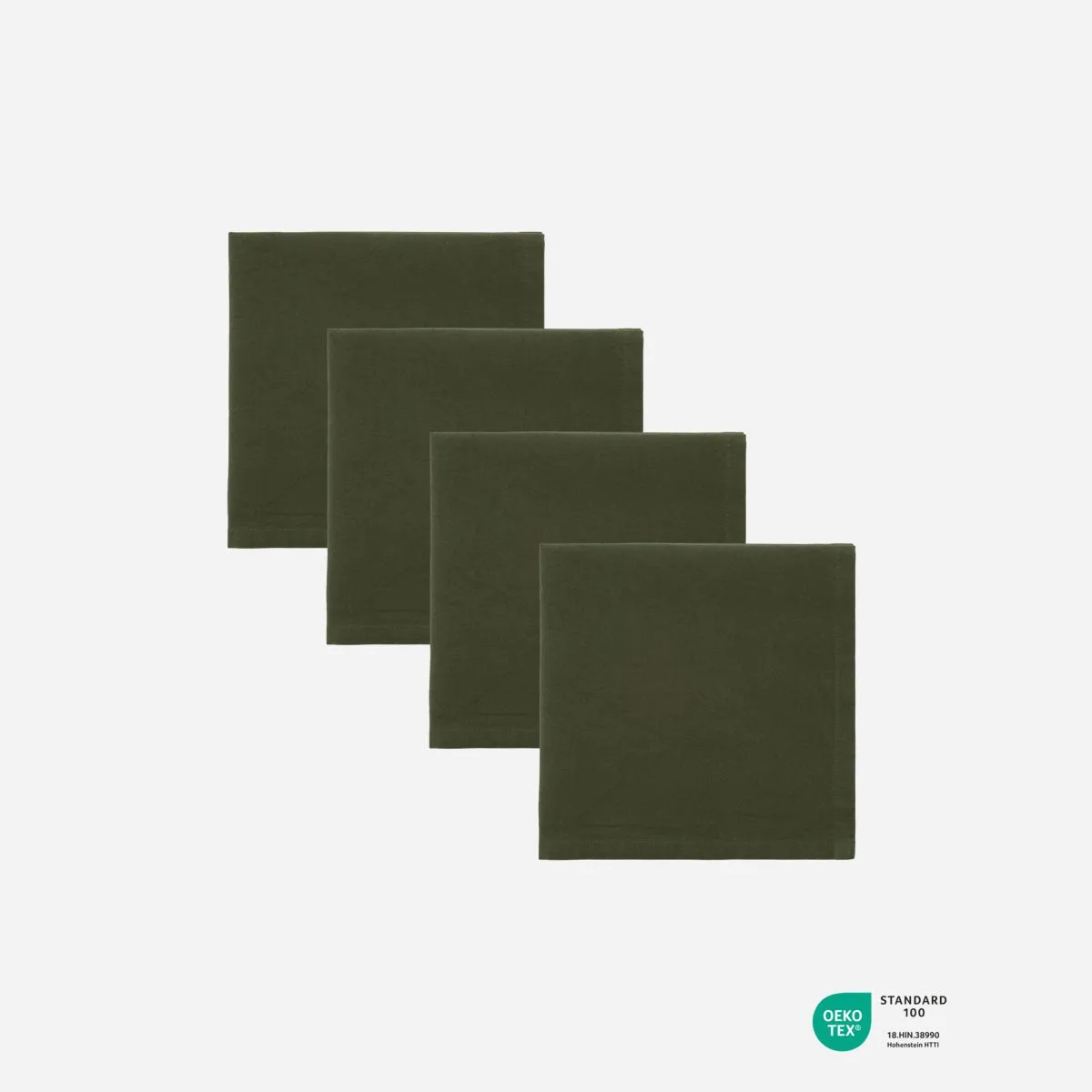 Green Cotton Napkins - Set of Four