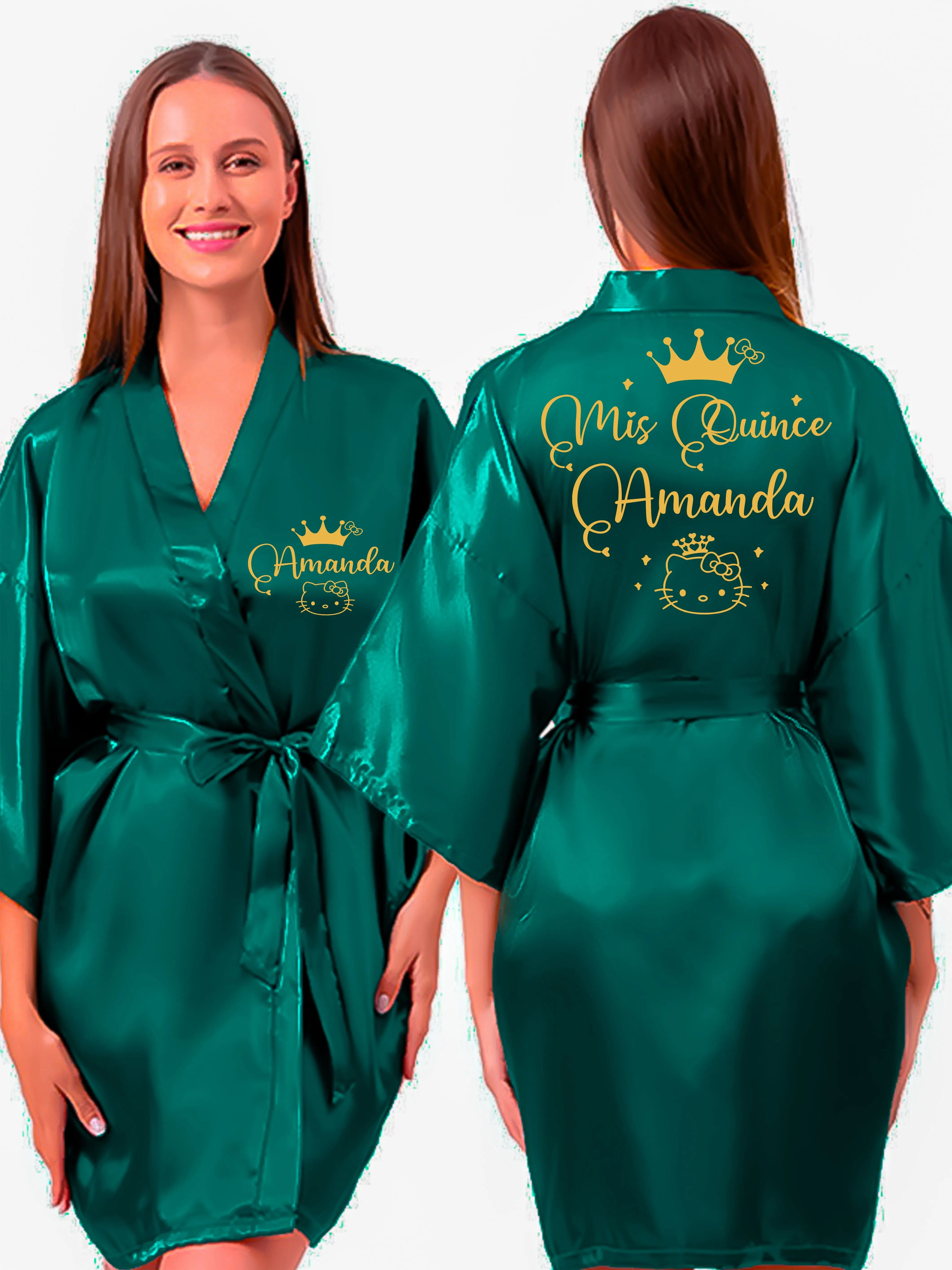 Green with Gold robe for quinceanera